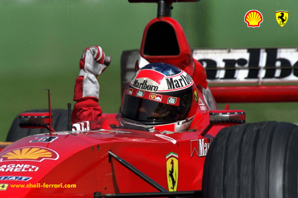 Michale Schumacher wins the Imola in San Marino 1999.